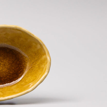 Bowl Oval 13cm Amane Amber Glaze - Image 2