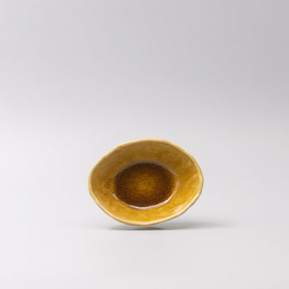 Bowl Oval 13cm Amane Amber Glaze - Image 4