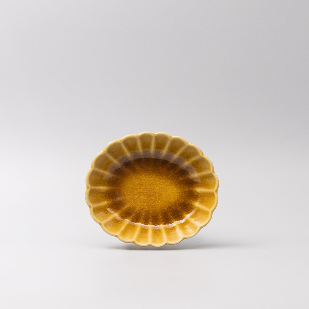 Bowl Oval 16cm Amane Amber Glaze - Image 2