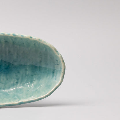 Sushi Plate 21cm Crackle Turquoise Glaze - Image 2