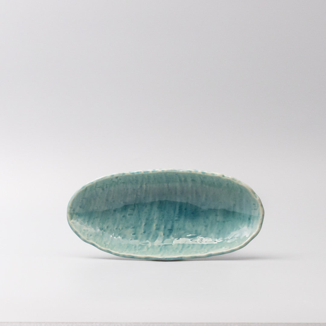 Sushi Plate 21cm Crackle Turquoise Glaze - Image 3