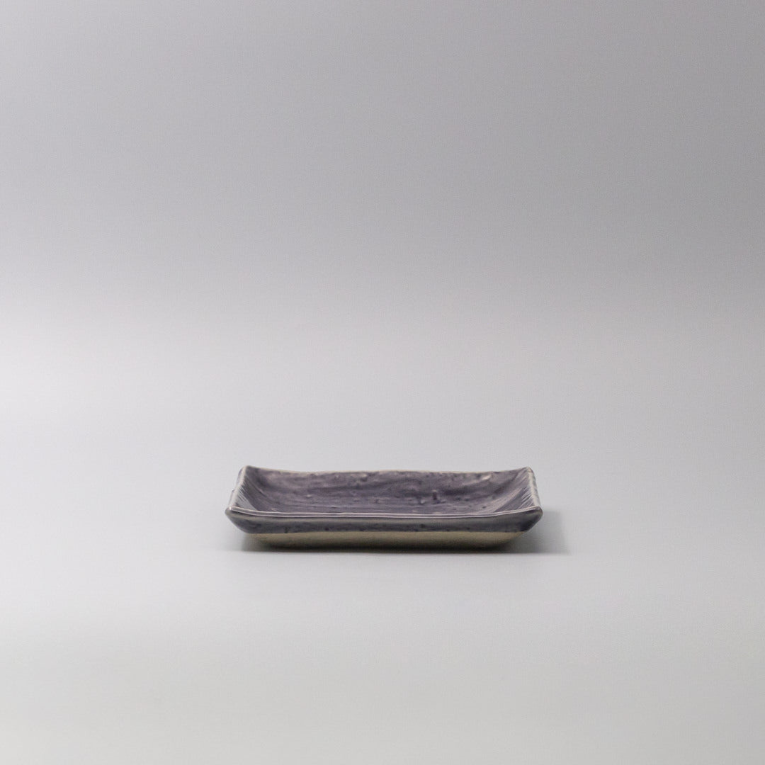 Plate Square 17cm Crackle Amethyst Glaze - Image 2