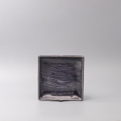 Plate Square 17cm Crackle Amethyst Glaze - Image 4