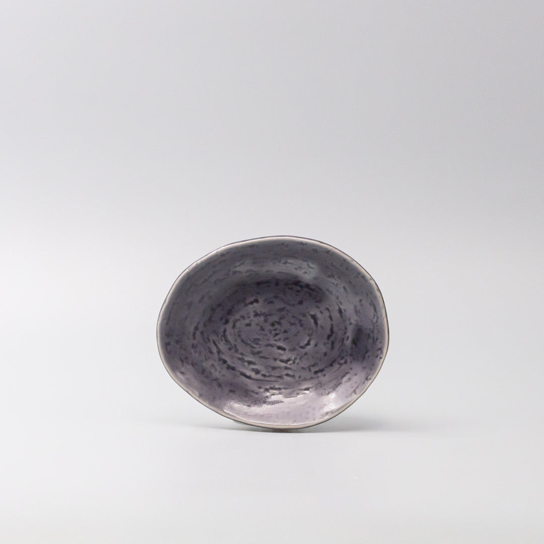 Plate Oval 15cm Crackle Amethyst Glaze - Image 3