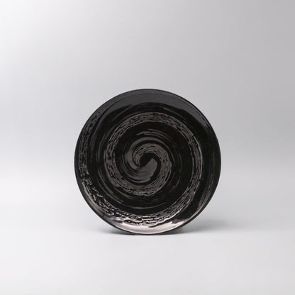 Dinner Plate 28cm Gunmetal Swirl Glaze - Image 4