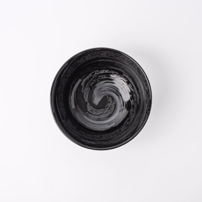 Udon Bowl Fluted 19.5cm Gunmetal Swirl Glaze - Image 2