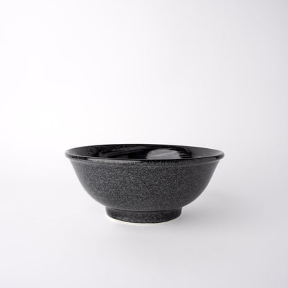 Udon Bowl Fluted 19.5cm Gunmetal Swirl Glaze - Image 3
