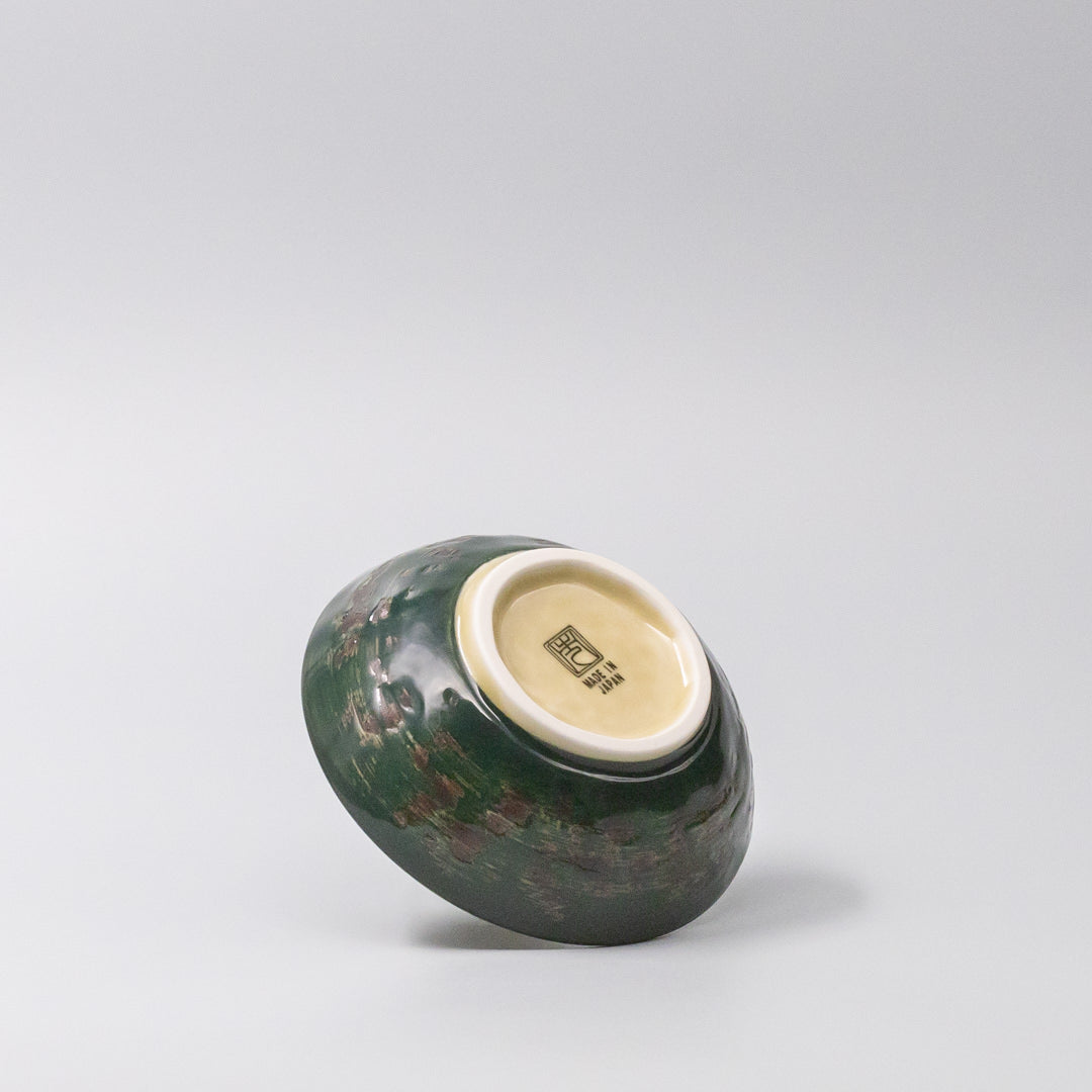 Bowl 13cm Green Converging Line Glaze - Image 3
