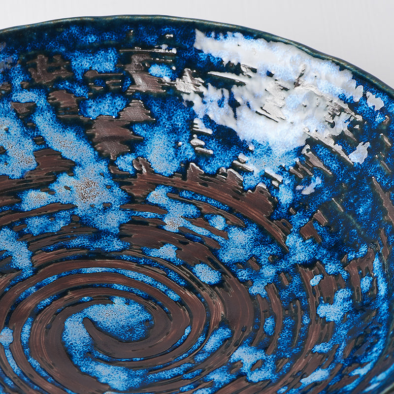 Pasta Bowl 24cm Copper Swirl Glaze - Image 3