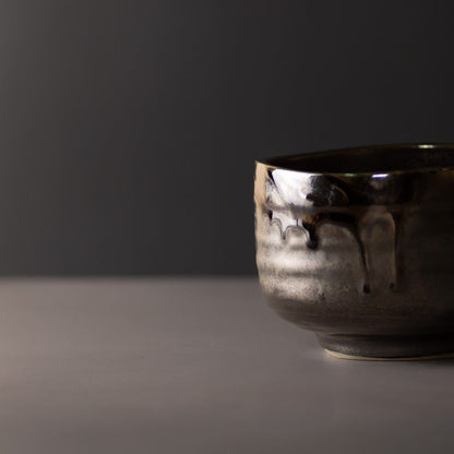 Matcha Tea Bowl 11.5cm Metallic Black - Image 2
