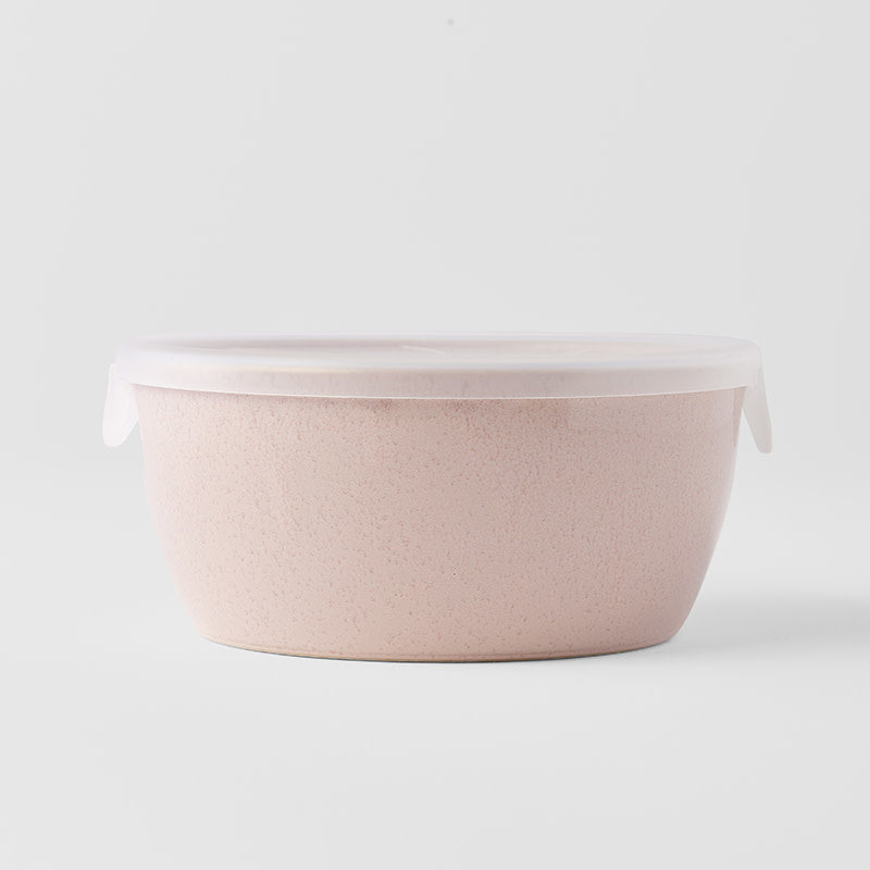 Bowl with Lid 13cm Sakura Pink Glaze - Image 2