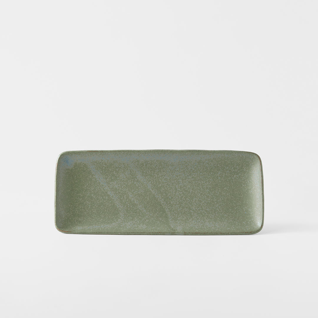 Plate Rectangular 29cm Green Fade Glaze - Image 2