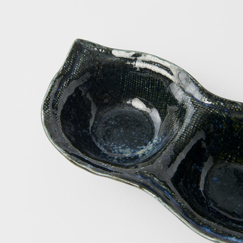 Edamame Triple Pod Dish 200ml Indigo Blue - Image 5