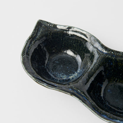 Edamame Triple Pod Dish 200ml Indigo Blue - Image 5