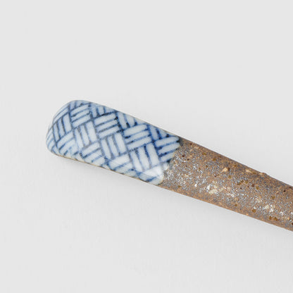 Spoon Small Bisque Indigo Basketweave - Image 2