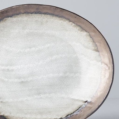 Plate Oval 24cm Light Grey Glaze - Image 3
