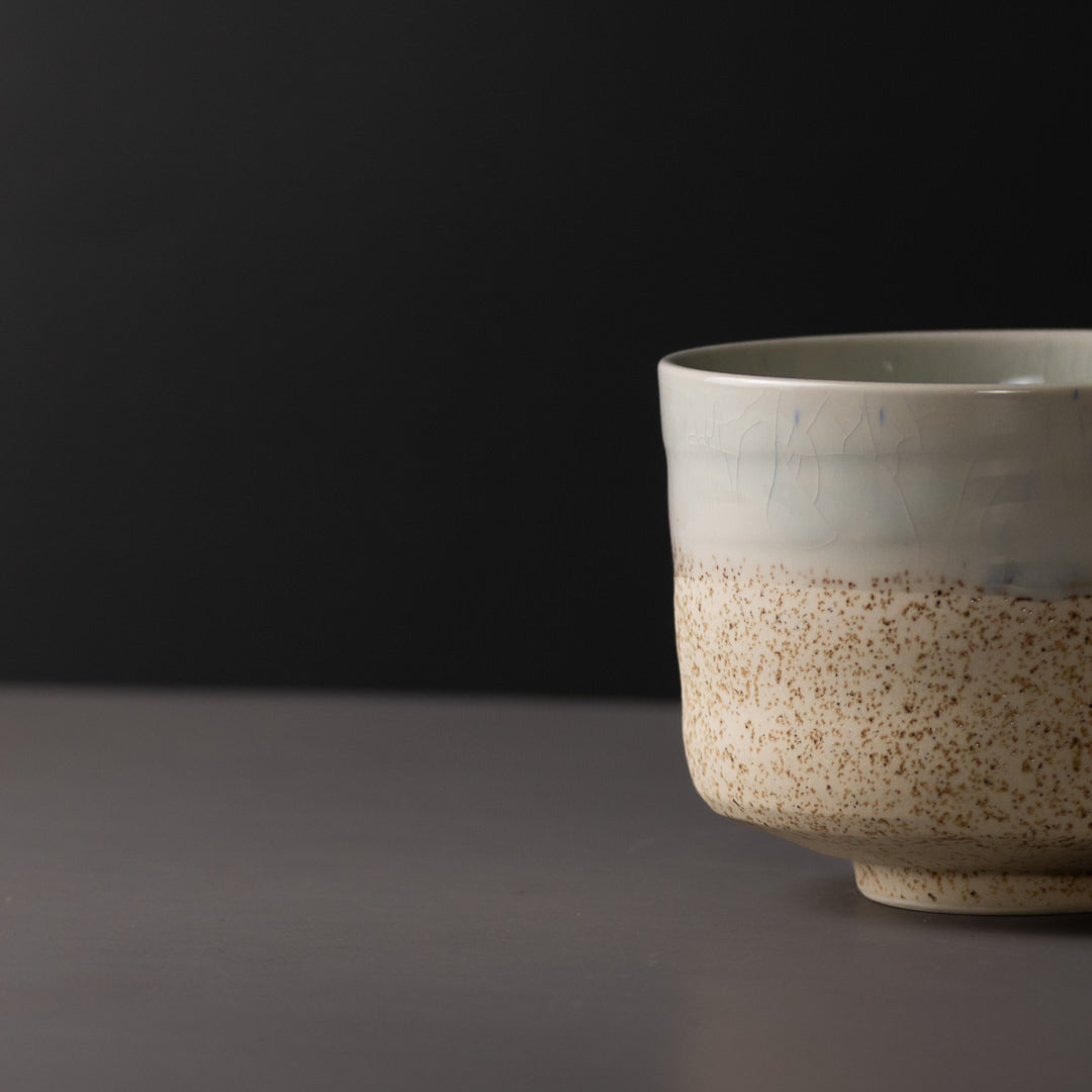 Matcha Tea Bowl 10cm Aozora Fleck - Image 2