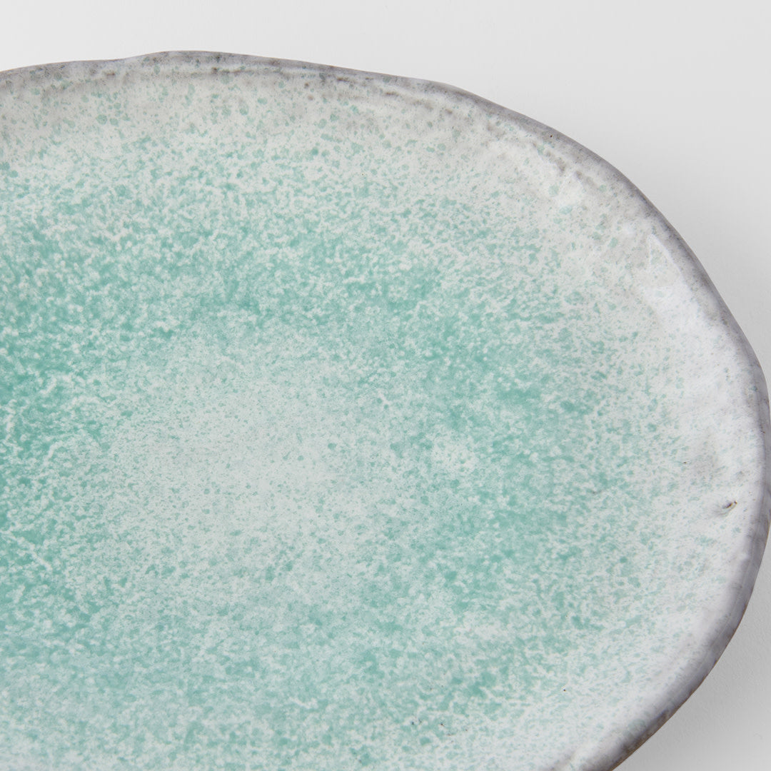 Plate Oval 25cm Aqua Splash Glaze - Image 2