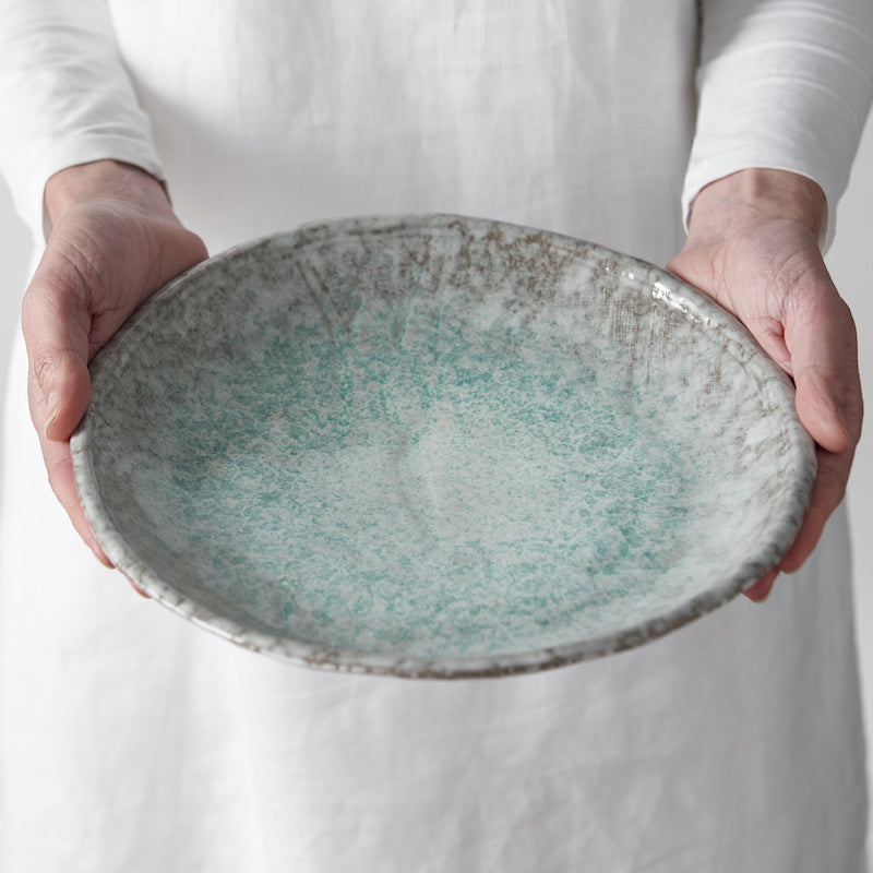 Plate Oval 25cm Aqua Splash Glaze - Image 4