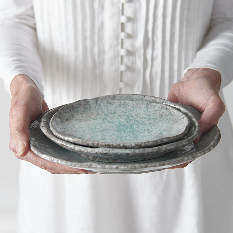 Plate Oval 25cm Aqua Splash Glaze - Image 5