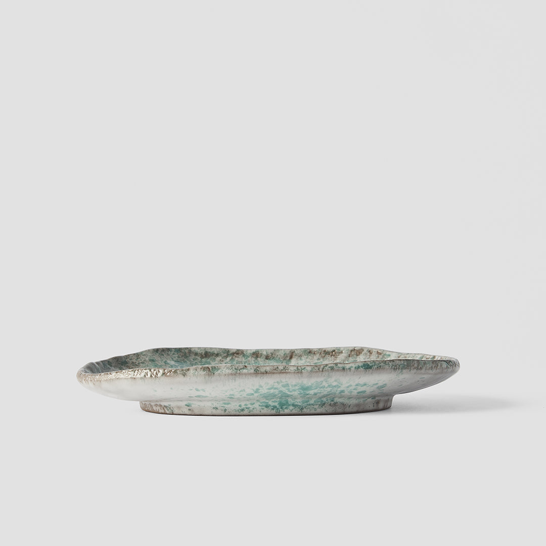 Plate Oval 17x11cm Aqua Splash Glaze - Image 4