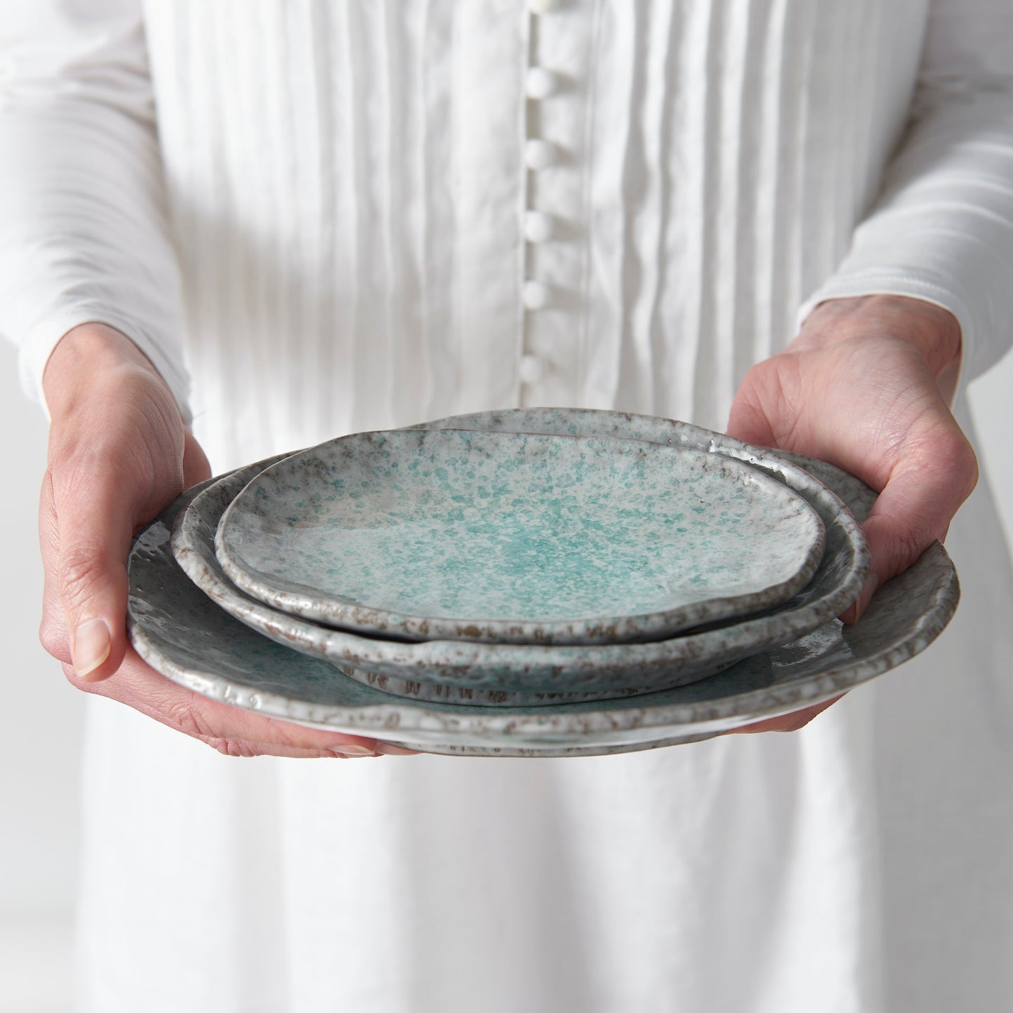 Plate Oval 17x11cm Aqua Splash Glaze - Image 5