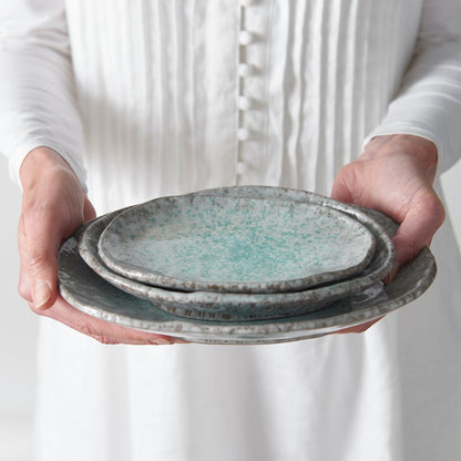 Plate Oval 17x11cm Aqua Splash Glaze - Image 5