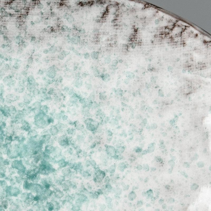Plate Oval 24x17cm Aqua Splash Glaze - Image 3