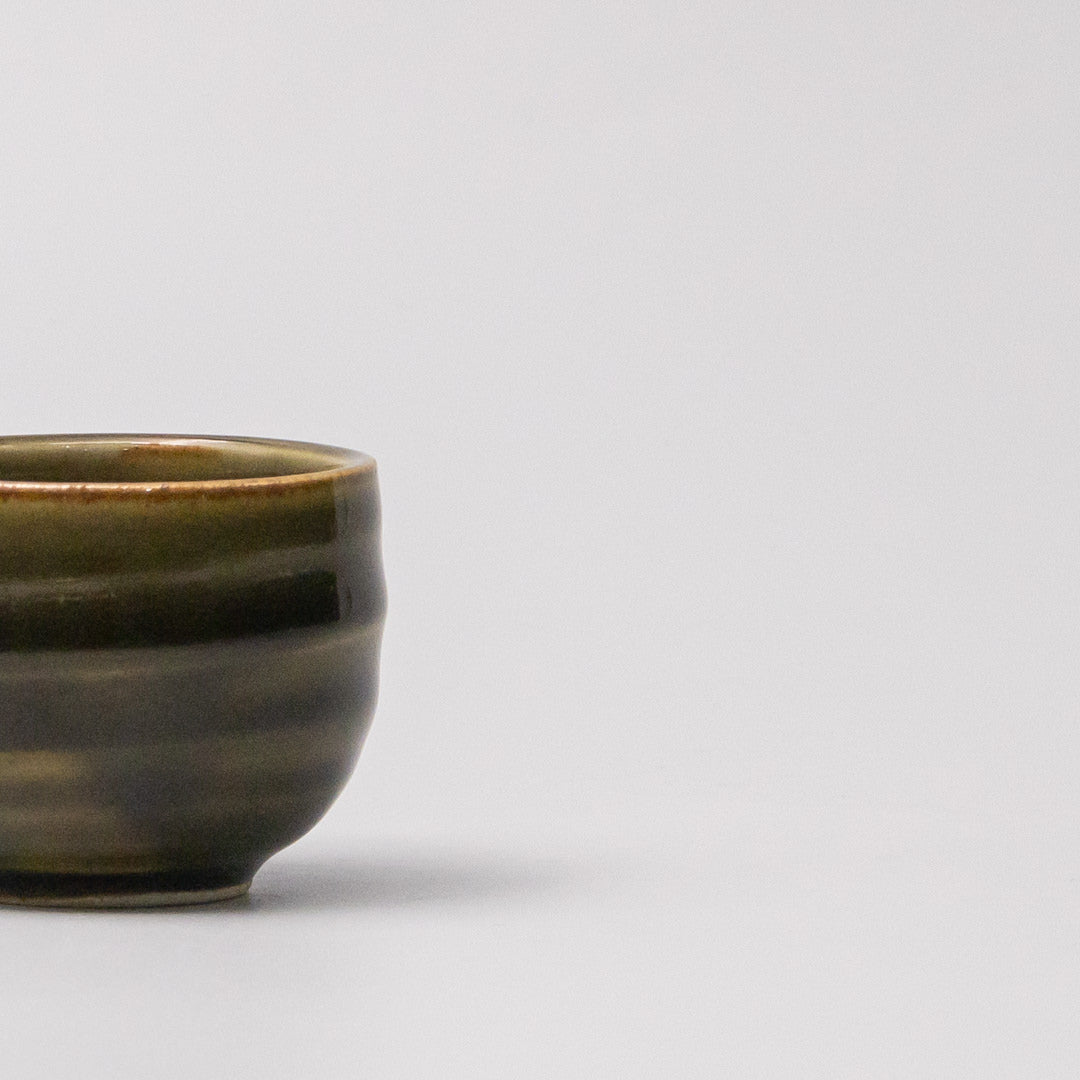 Sake Cup 40ml 'Ochoko' Rounded Oribe Green - Image 2