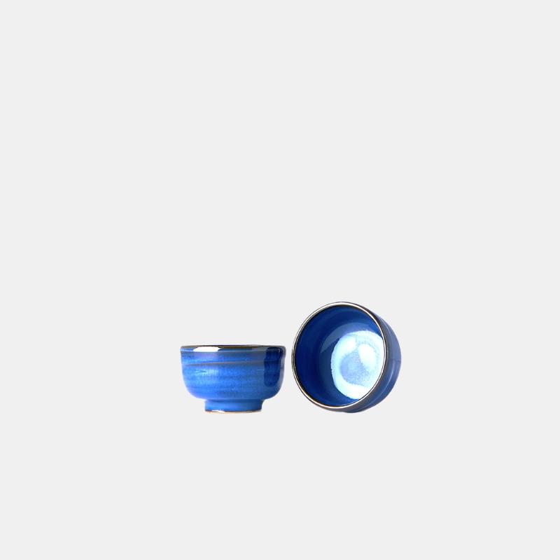 Sake Cup 35ml Gura Kiln Blue Glaze - Image 3
