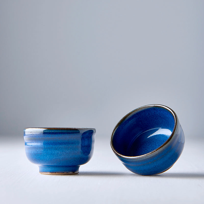 Sake Cup 35ml Gura Kiln Blue Glaze - Image 4