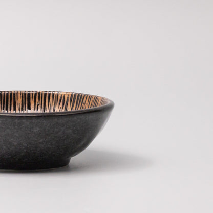 Tapas Bowl 13cm Bronze Converging Line Glaze - Image 2