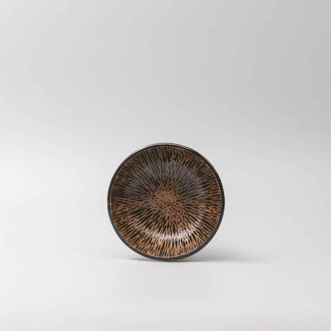 Tapas Bowl 13cm Bronze Converging Line Glaze - Image 3