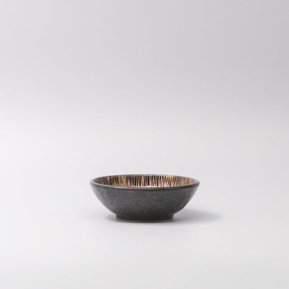 Tapas Bowl 13cm Bronze Converging Line Glaze - Image 4