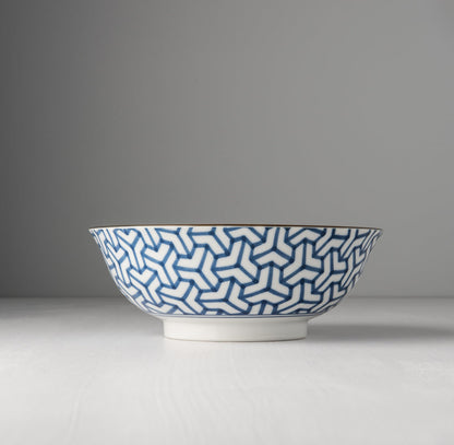 Bowl 19cm Indigo Ikat Herringbone Design - Image 2