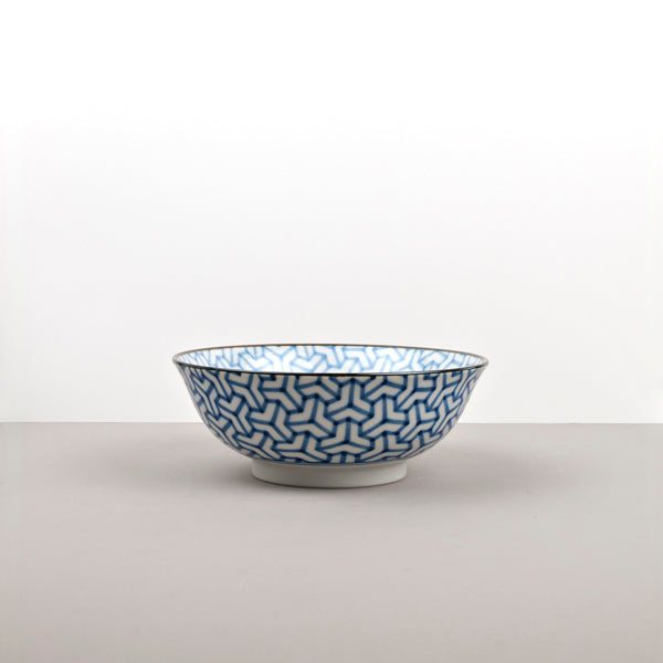 Bowl 19cm Indigo Ikat Herringbone Design - Image 5