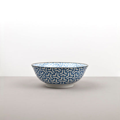 Bowl 19cm Indigo Ikat Herringbone Design - Image 5