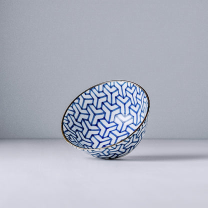 Bowl 13cm Indigo Ikat Herringbone Design - Image 4