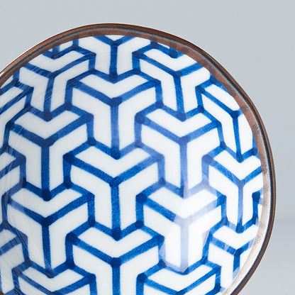 Sauce Dish 11cm Indigo Ikat Herringbone Design - Image 3
