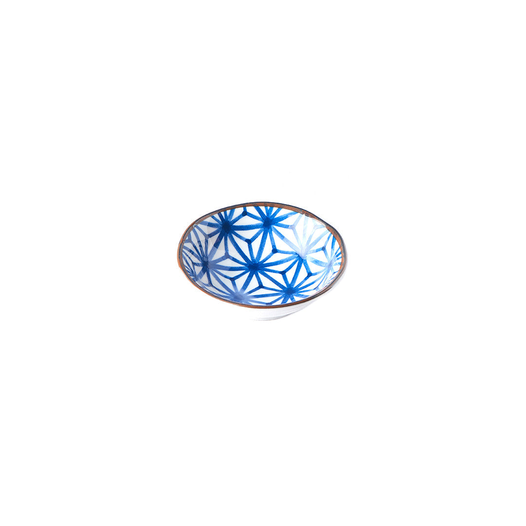 Sauce Dish 11cm Indigo Ikat Starburst Design - Image 4