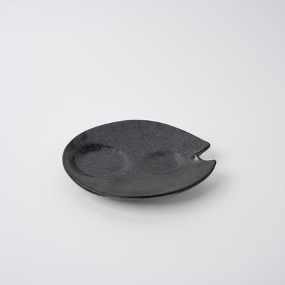 Plate Dimpled 15cm Craft Black Glaze