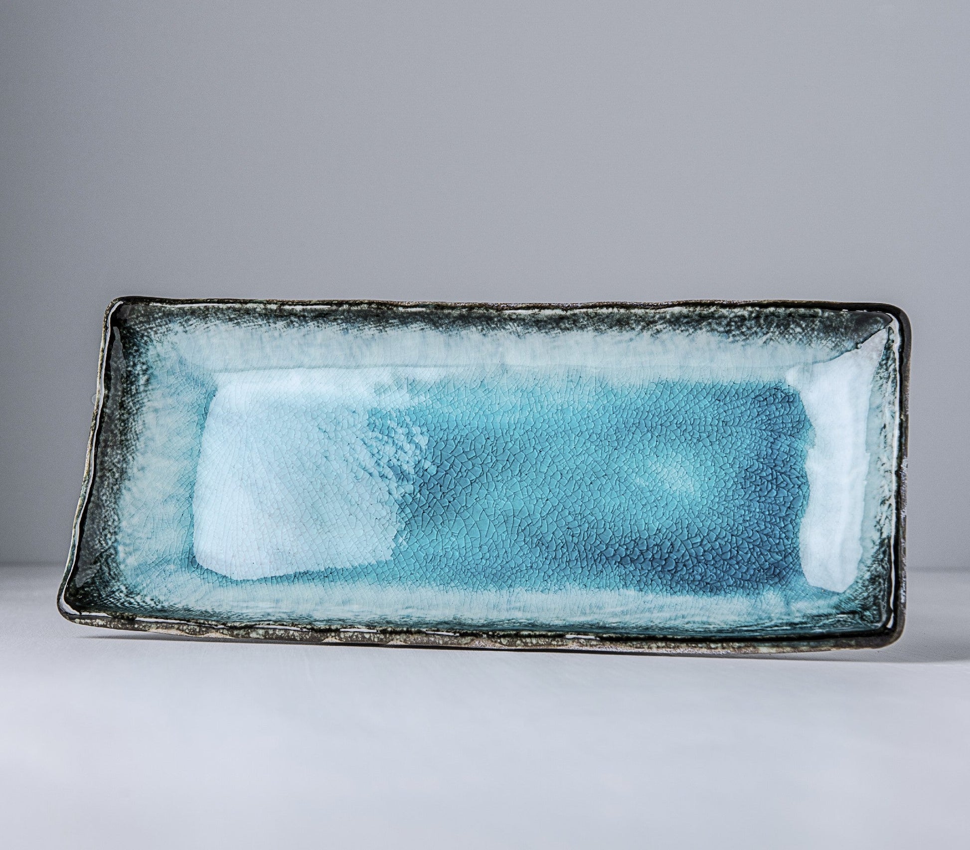 Plate Rectangular 28.5x 12cm Sky Blue Glaze - Image 3