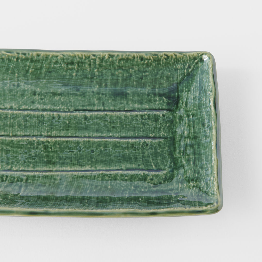 Sushi Plate 21cm Oribe Green Glaze - Image 2