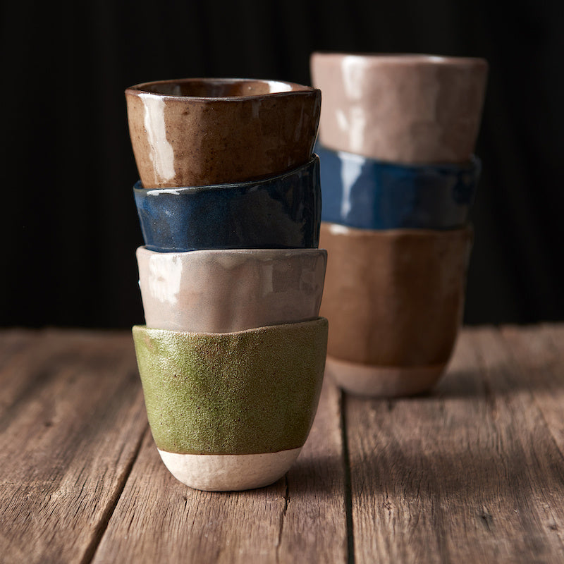 Lopsided Mug 275ml Tomei Blue Glaze - Image 4
