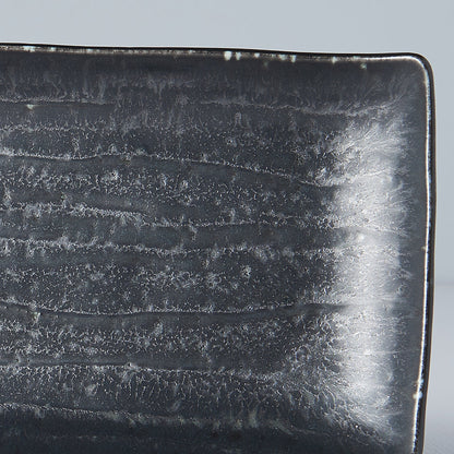 Plate Ibushi Rectangular 26.5cm Black Glaze - Image 4