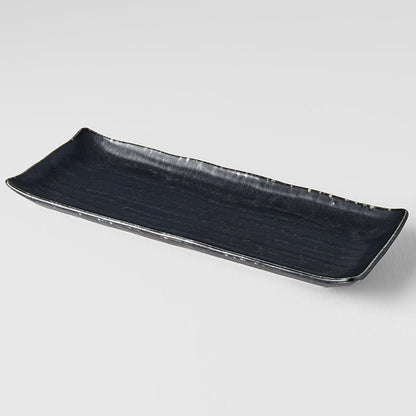 Plate Ibushi Rectangular 26.5cm Black Glaze - Image 5