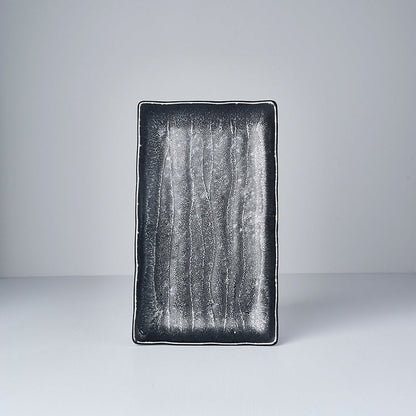 Plate Ibushi Rectangular 22cm Black Glaze - Image 2
