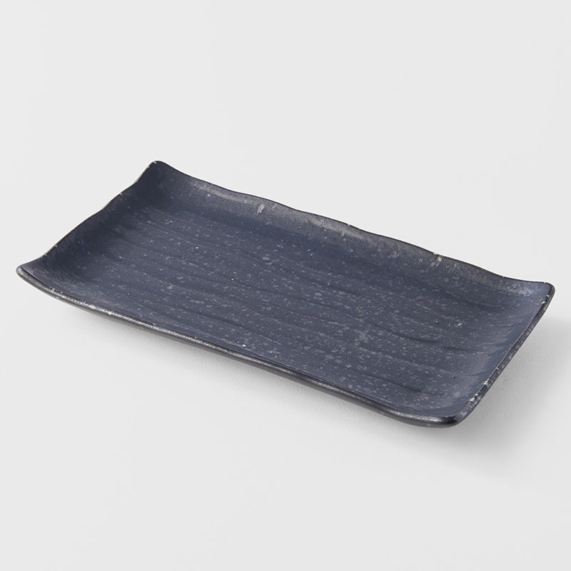 Plate Ibushi Rectangular 22cm Black Glaze - Image 3