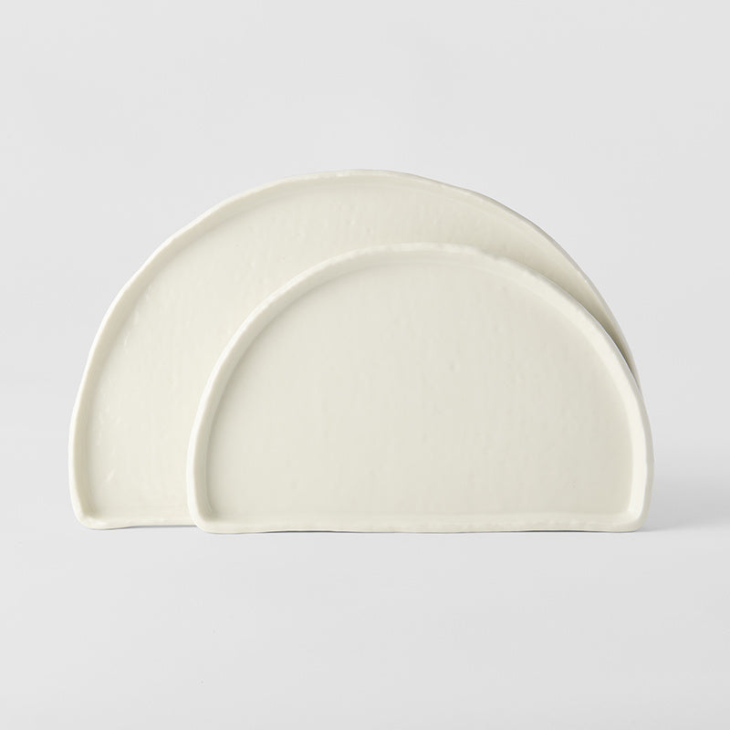Half Moon Plate 21cm Ivory White Glaze - Image 5