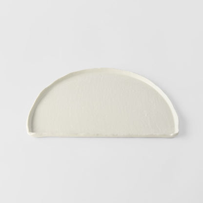 Half Moon Plate 27cm Ivory White Glaze - Image 3